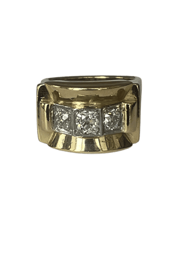 Bague 58 Bague Tank Or Jaune Diamants 58 Facettes LOT 6116