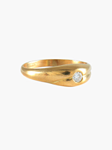 GUL GULL SIGNETRING MED DIAMANT