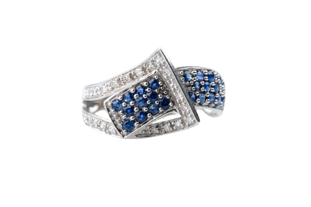 Bague 54 Bague or jaune, saphirs et diamants – 0,48 ct de saphir & 0,22 ct de diamant 58 Facettes BG41200111-107