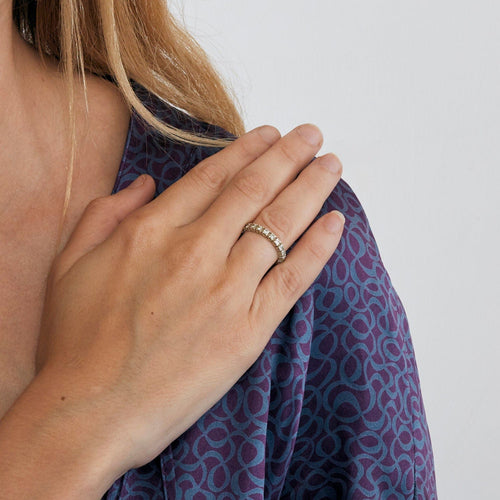 Bague 54 Alliance américaine or gris 22 diamants 58 Facettes GU24