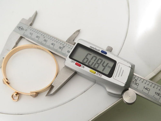 Collier bracelet HERMES collier de chien medor pm en or rose 18k 25gr 48 diamants 0.24ct 58 Facettes 266229