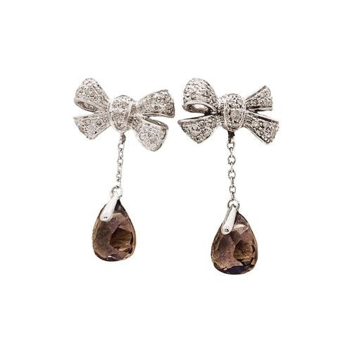 Boucles d'oreilles Boucles d'oreilles Pomellato, "Forever", or naturel, diamants, quartz fumé. 58 Facettes 35001