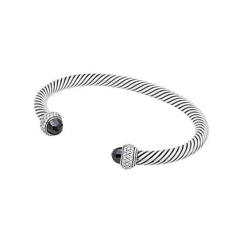 Bracelet Bracelet David Yurman, "Cable Classic", argent, diamants, hématites. 58 Facettes 34590