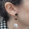 Boucles d'oreilles Pendientes démontables en or jaune 18k, perles et onyx 58 Facettes T224