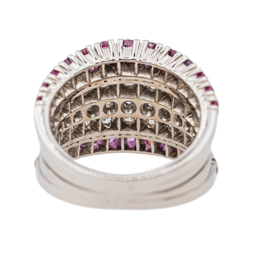 Bague 49.5 Bague Or blanc Diamant, Rubis 58 Facettes 3411143CN