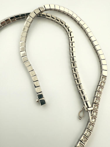 Collier Collier Tennis en or blanc et diamants 58 Facettes