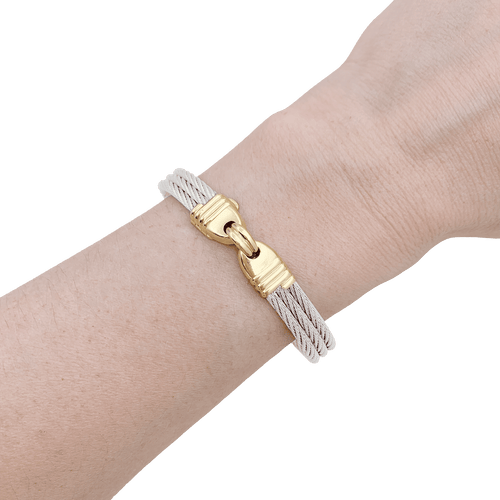 Bracelet Bracelet vintage Fred, "Force 10", or et acier. 58 Facettes 34530