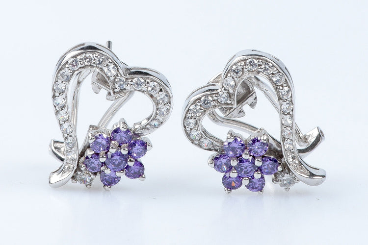 Bague Bague coeurs et fleurs en or blanc 18 carats 58 Facettes 111.20995-53