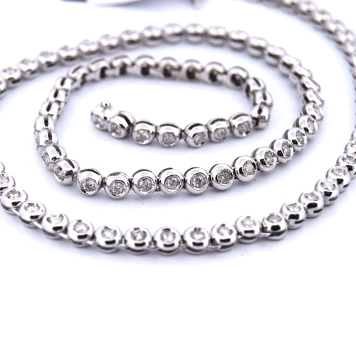 Collier Collier « TENNIS » - Or blanc 18 carats 58 Facettes