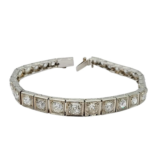 Bracelet Bracelet rivière de diamants fin XIXème en or 18K 58 Facettes
