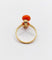 Bague 53.5 Bague marquise Art Déco or jaune, cabochons de corail et diamant taille rose 58 Facettes A06350