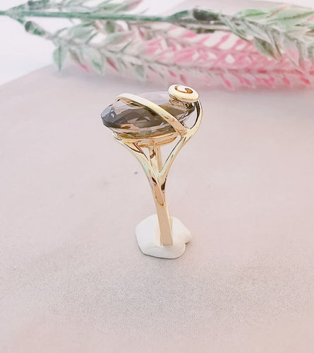 Bague 54.5 Bague Quartz fumé Or Jaune 58 Facettes AB 1074