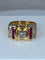 Bague 58 Bague Tank diamants & rubis synthétiques 58 Facettes