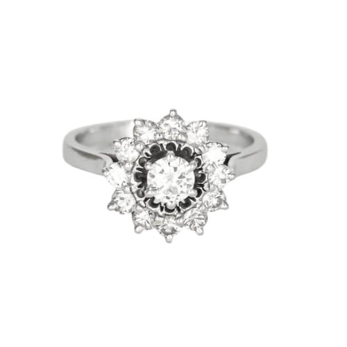 Bague 51.5 Bague Marguerite or blanc et diamants 58 Facettes 250001