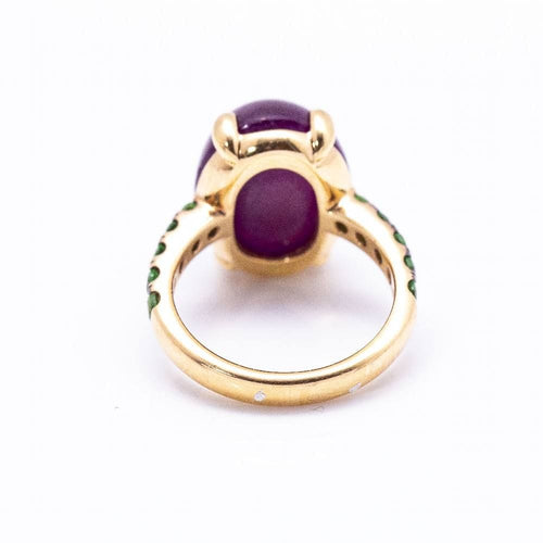 Bague 47.5 Bague Or Rose Tsavorite Rubis 58 Facettes D360369CS