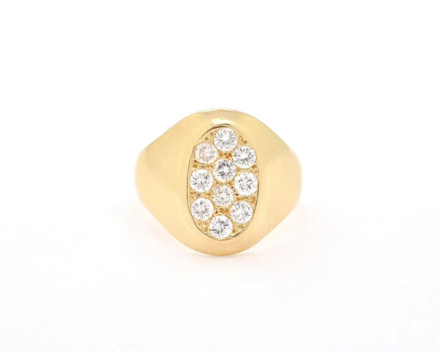 Bague Bague en or jaune pour petit doigt avec diamants de 0,50 ct 58 Facettes 12472