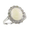 Bague 57 Bague de fiançailles vintage en platine avec diamants et opale 58 Facettes 21019-0035