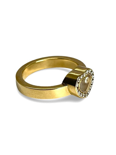 Bague 53 Bague Chopard Happy Diamonds or jaune et diamants 0,17 ct 58 Facettes 00069101