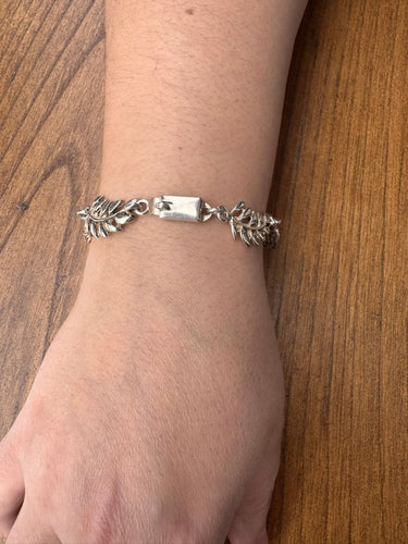 Bracelet Bracelet à motifs de feuilles en argent massif 58 Facettes