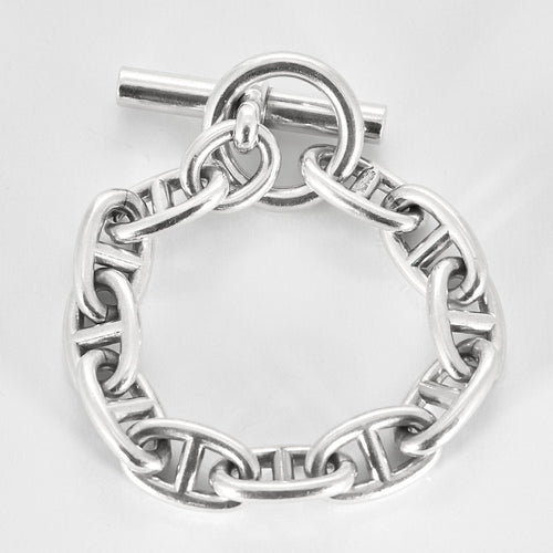 Bracelet HERMES - Bracelet "Chaîne d'Ancre" Grand Modèle en argent 58 Facettes B250495
