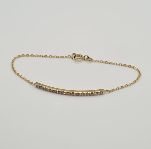 Bracelet Bracelet or jaune 18 carats serti d’une barrette de diamants 58 Facettes