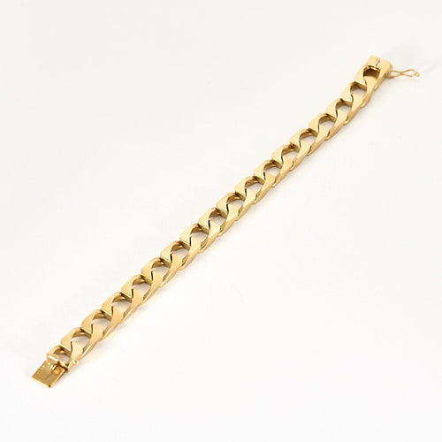 Bracelet Bracelet en or jaune à maille gourmette limée 58 Facettes ALE4165