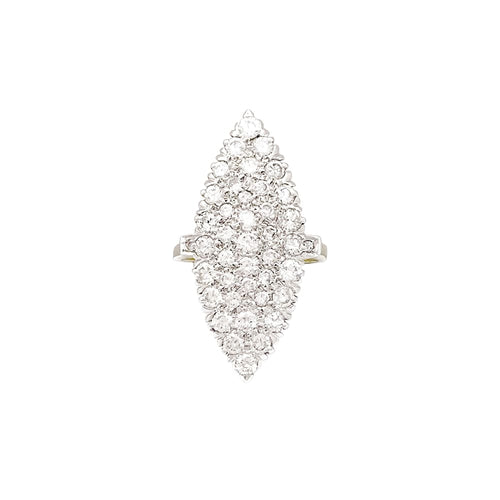 Bague 54 Bague marquise, deux ors, diamants. 58 Facettes 35068