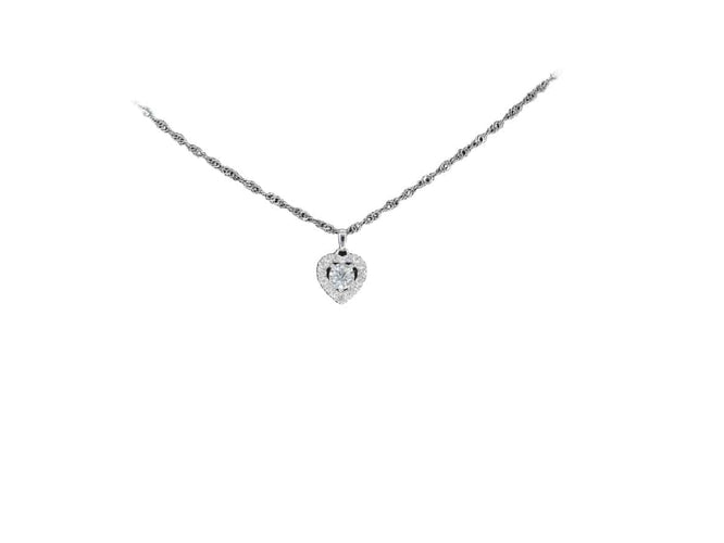 Pendentif Pendentif en or blanc avec diamants en forme de cœur 58 Facettes 2082