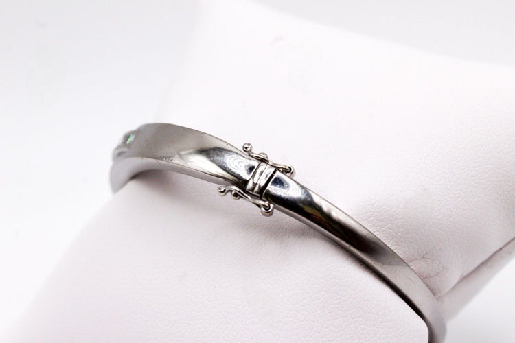 Bracelet Bracelet jonc or blanc diamants 58 Facettes 250141