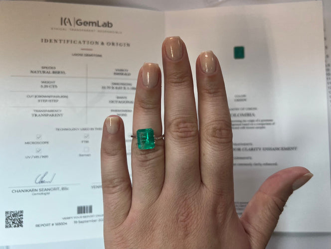 Émeraude colombienne de 3,29 carats avec certificat 58 Facettes COL-1