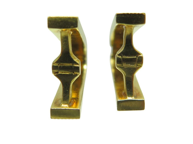 Boutons de manchette boutons de manchettes guilloches pointes de diamant or jaune 18k 12gr links 58 Facettes 271267