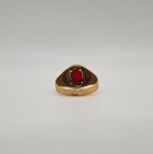 Bague 48 Bague or jaune sertie d’un rubis 58 Facettes