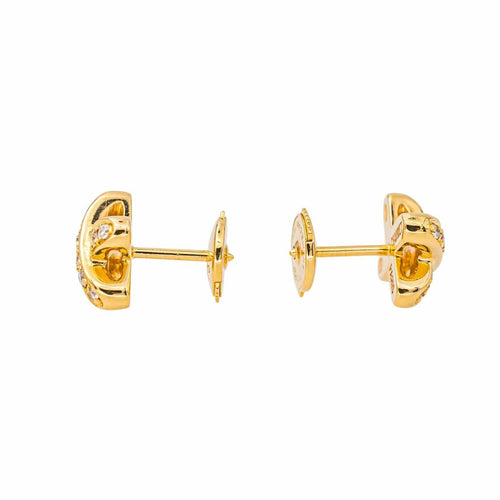 Boucles d'oreilles Chaumet Boucles d'oreilles Puces Jeux de Liens  Or jaune Diamant 58 Facettes 4437823CN