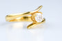 Bague 56 Bague solitaire en or jaune, diamant rond brillant 0,50 ct 58 Facettes 312169-107
