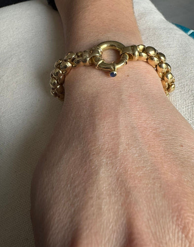 Bracelet Bracelet or jaune et saphir 58 Facettes