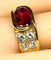 Bague 58 Bague en or jaune 18 carats, rubis 2,25 carats et 10 diamants 58 Facettes AB412