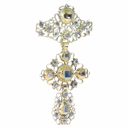 Barock briljans: À la Jeannette Diamond Heart Cross Pendant 