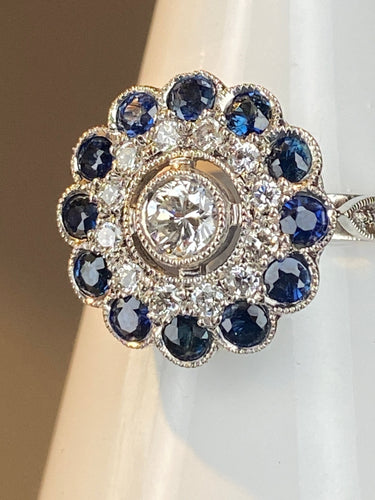 Bague 57 Bague diamants, saphir 58 Facettes AB45