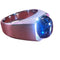 Bague 56 Bague or blanc tourmaline bleue 58 Facettes 7824 A