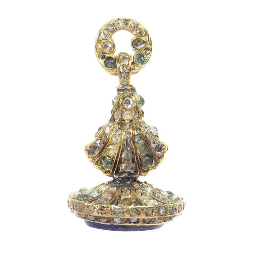 Montre L'âge d'or du romantisme : le sceau victorien en diamants et émeraudes 58 Facettes 20155-0504