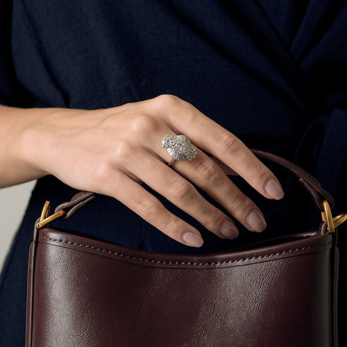 Bague 52 Bague en platine et diamants 58 Facettes LJ22 -114