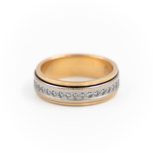 Bague 54 Bague Alliance Or rose, Or blanc Diamant 58 Facettes 2201988CN