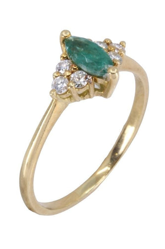 Bague 55 Bague moderne émeraude et diamants 58 Facettes 085411