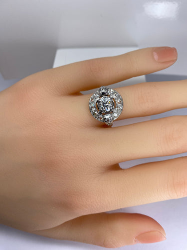 Bague Bague or blanc sertie de diamants, époque 1900/1930 58 Facettes AB475