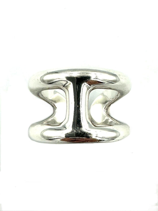 Bague HERMES - bague collection osmose, argent GM 58 Facettes