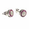 Boucles d'oreilles Boucles d'oreilles œil d'oiseau de style Art Déco en or blanc, rubis et diamants avec certification HRD 58 Facettes Q31B