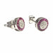 Boucles d'oreilles Pendientes estilo Art Déco ojo de perdriz de oro blanco, rubies y diamantes con certificado HRD 58 Facettes Q31B