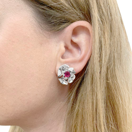 Boucles d'oreilles Boucles d'oreilles Mellerio, "Fleurs", or blanc, tourmalines, diamants. 58 Facettes 35229