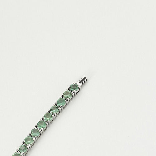 Bracelet Bracelet tennis en or blanc et tourmalines verte 58 Facettes B240540