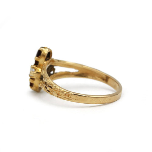 Bague 54 Bague or jaune 750 grenats et opales 58 Facettes 1327